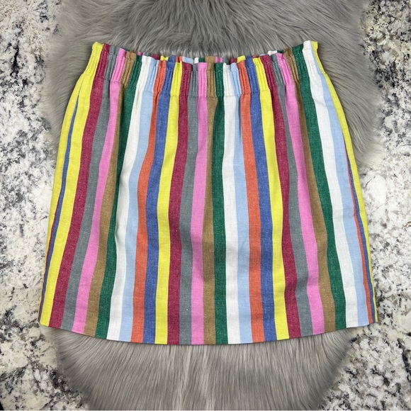 J. Crew Factory Dresses & Skirts - J.Crew Mixed-Stripe Linen-Cotton Sidewalk Mini Skirt
